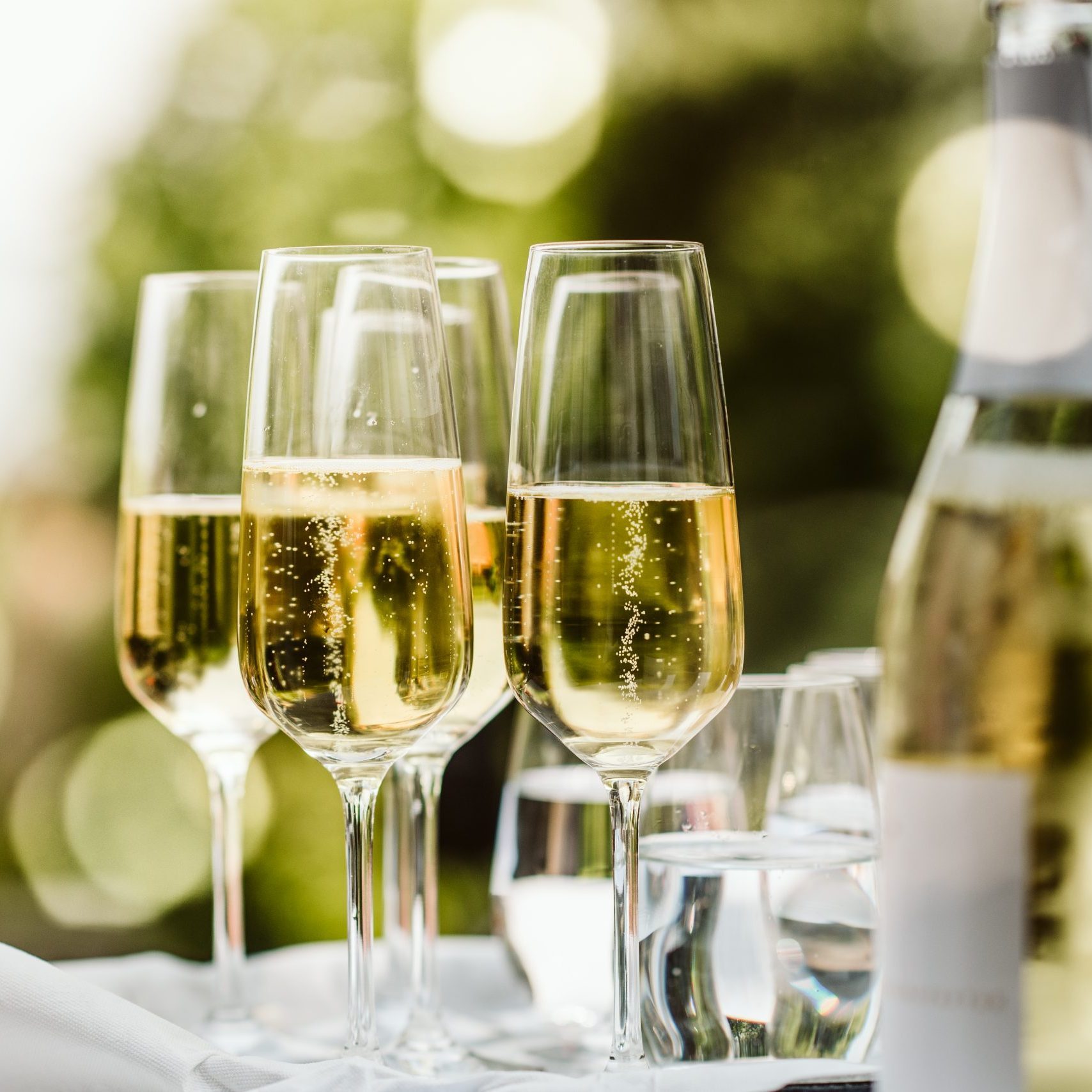 Close Up Of Champagne Flutes