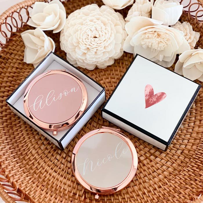 Bridesmaid Unique Compact Mirror and Box