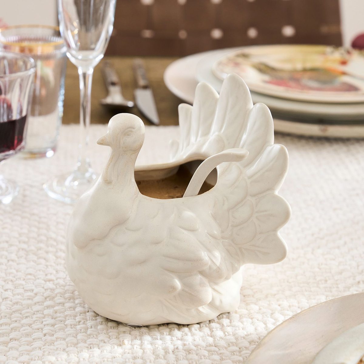 Rustic Turkey Shaped Gravy Boat