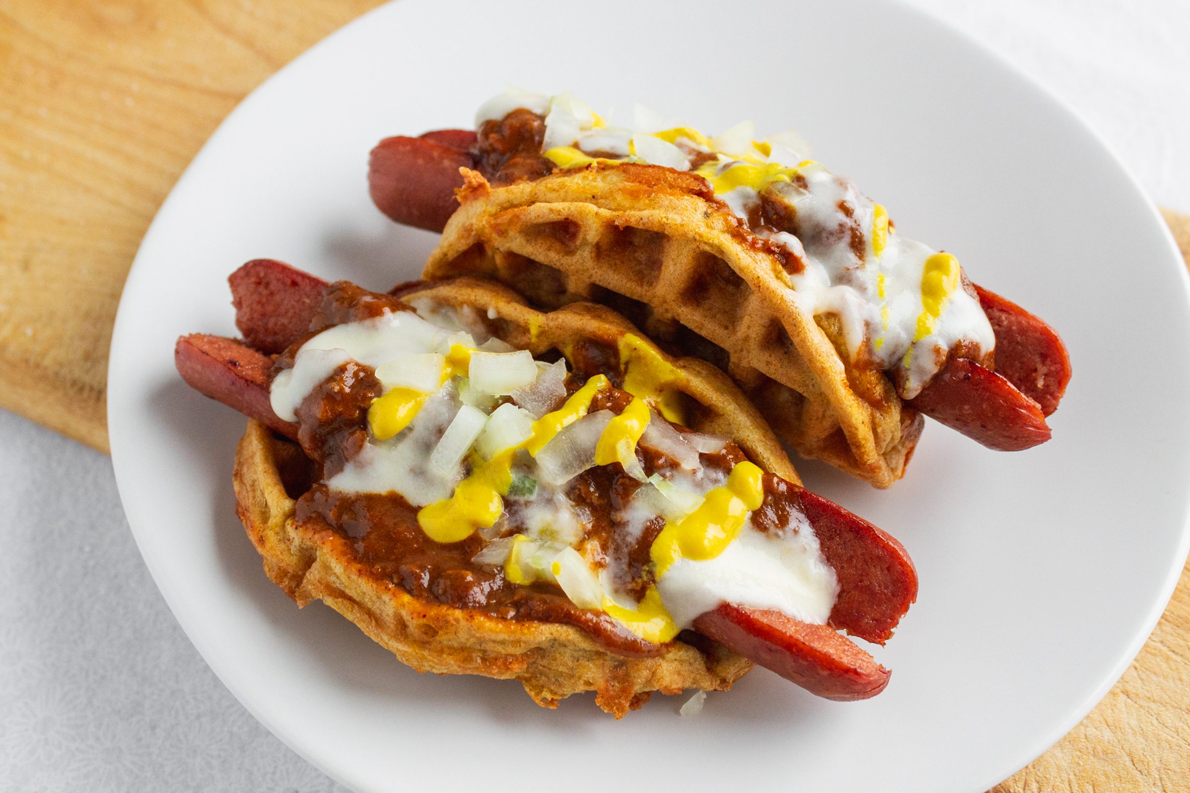 Chili Cheese Dog Chaffles