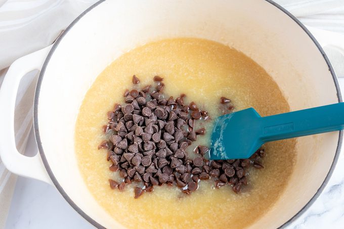 Original Fantasy Fudge step; adding chocolate chips