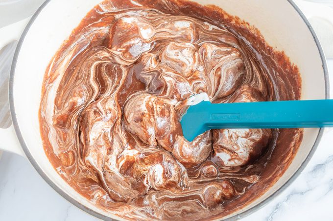 Original Fantasy Fudge step; mix in marshmallow creme