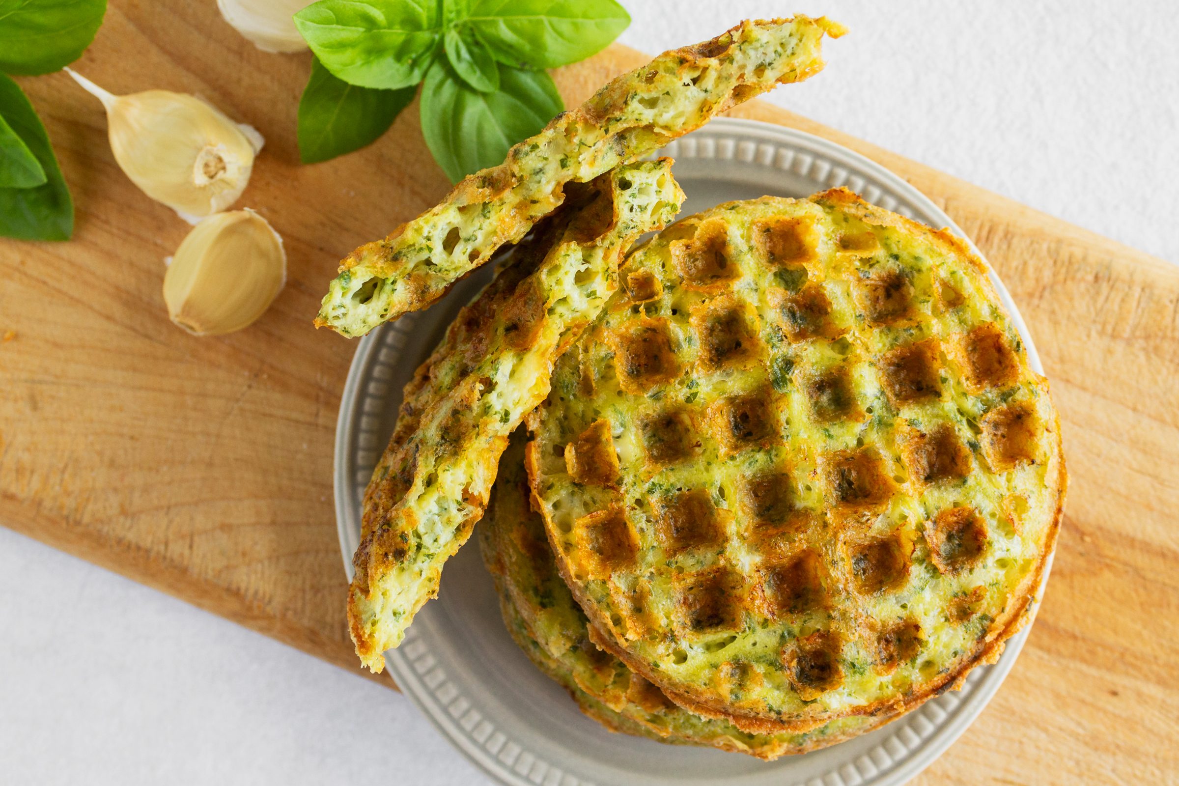 Keto Pesto Chaffles