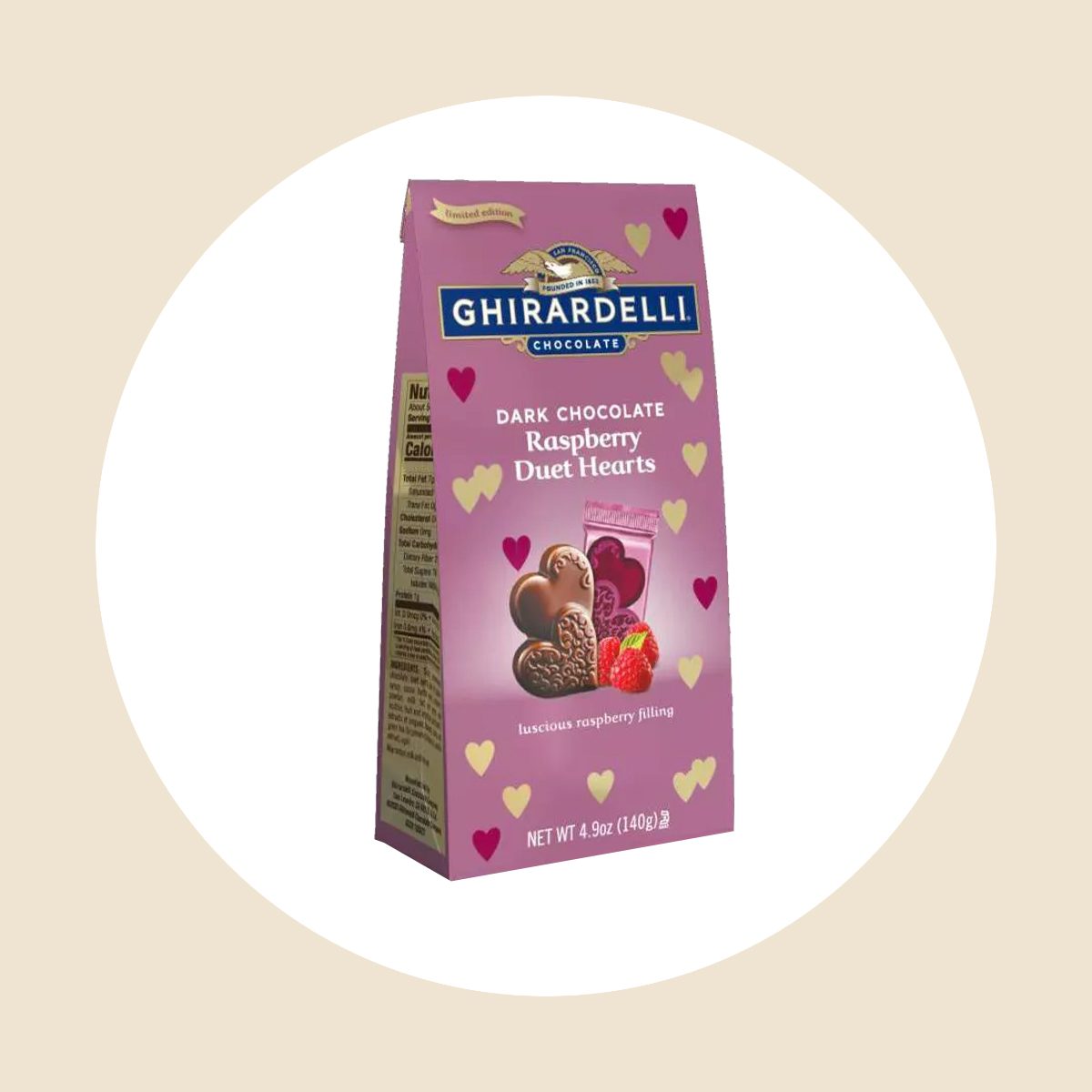 Ghirardelli Valentine's Dark Chocolate Raspberry Duet Hearts Bag Ecomm Via Target.com