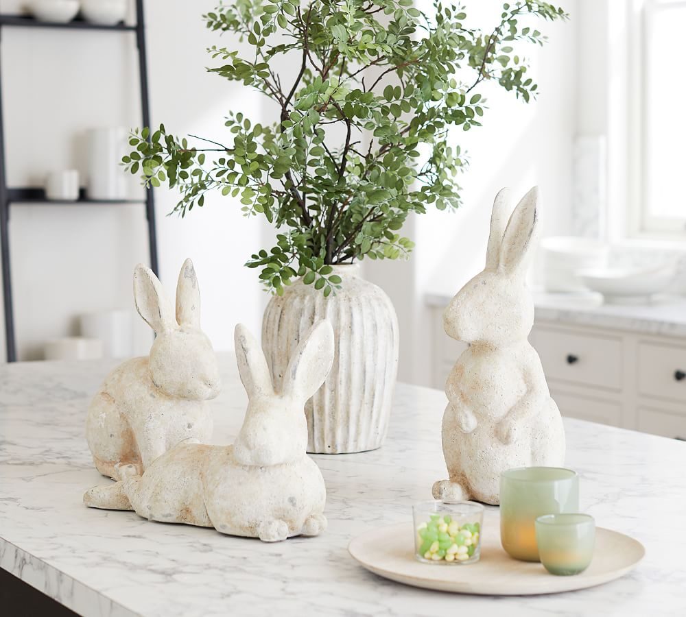 Stone Easter Bunny Sculptures