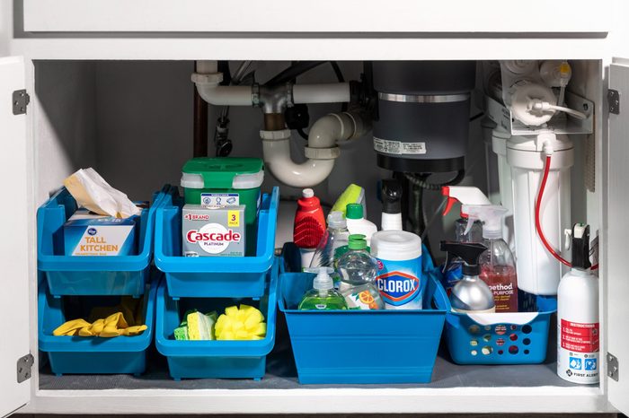 dollar tree stackable under the sink bins