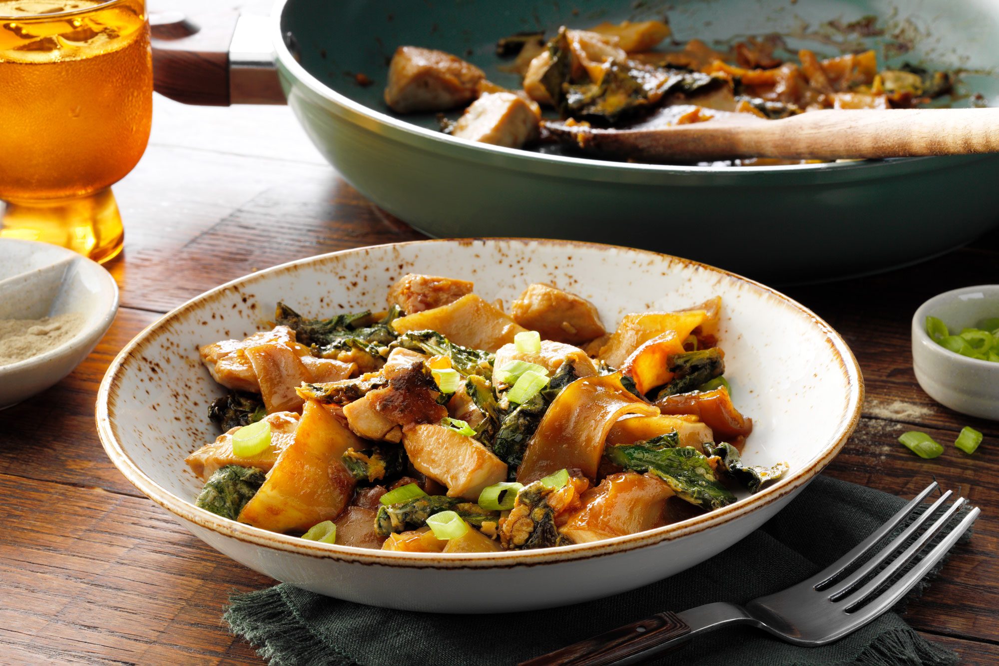 Pad See Ew served in bowl hot