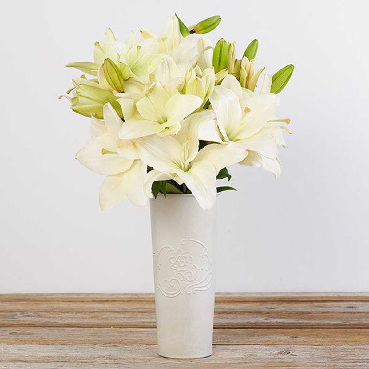 White Asiatic Lilies 