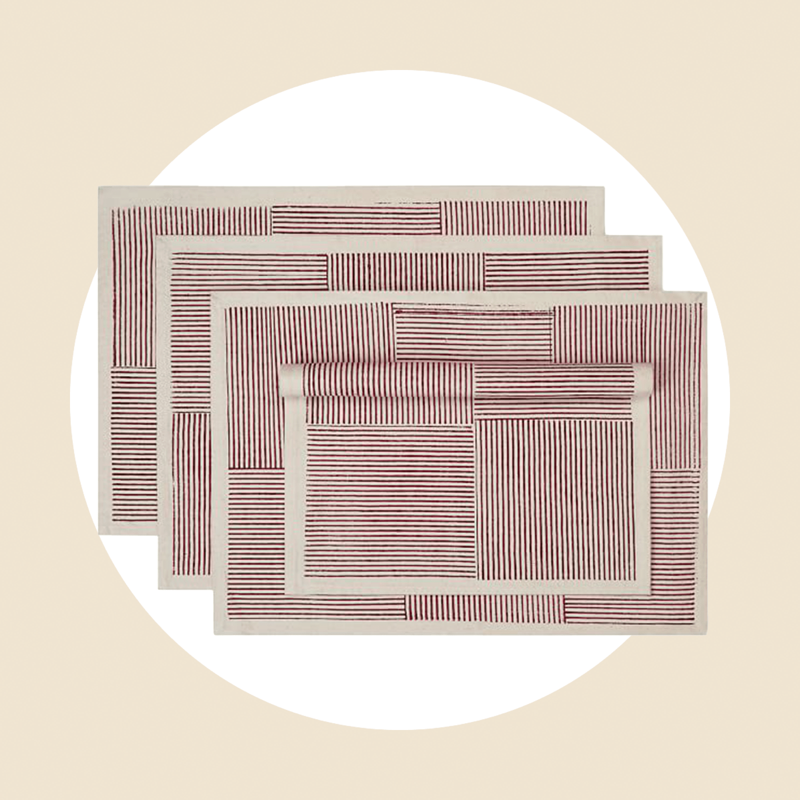 Artisan Block Printed Cotton Placemats Set Of 4 Ecomm Via Westelm