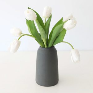 Black Stoneware Hand Crafted Bouquet Vase
