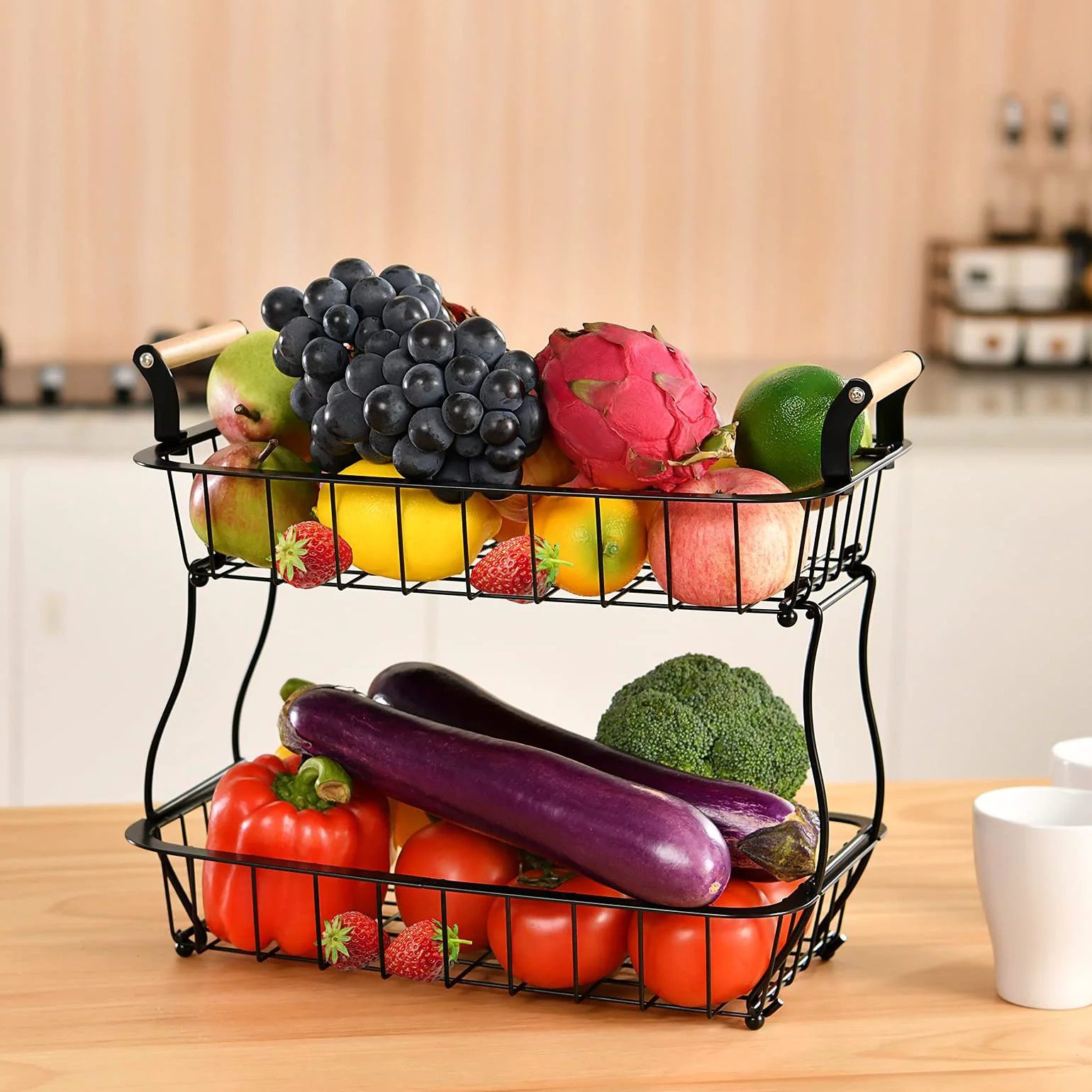 Tier Fruit Basket Metal Ecomm Via Walmart.com
