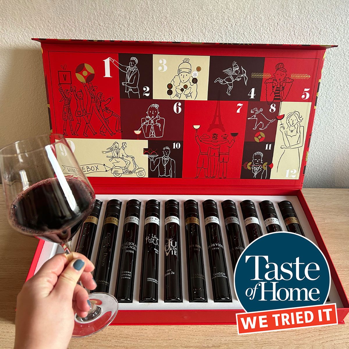 Vinebox with a Glass of Wine
