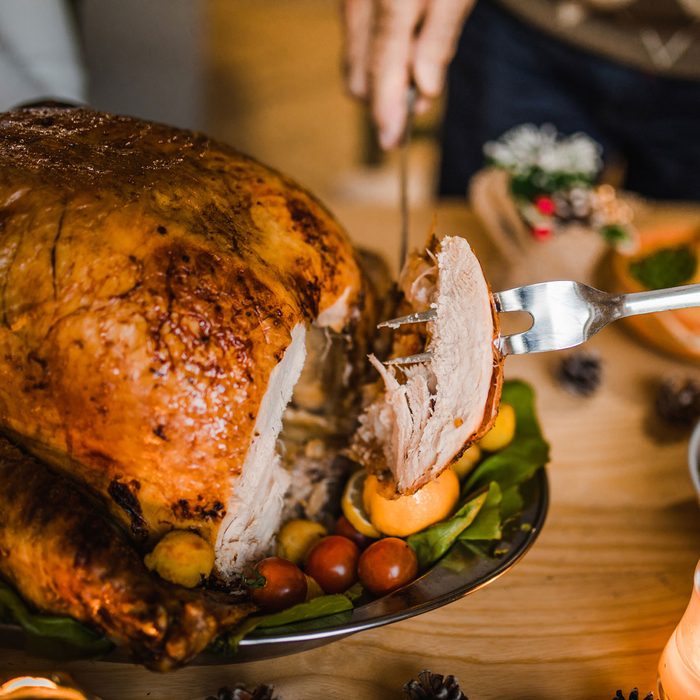 Carving pieces out of turkey