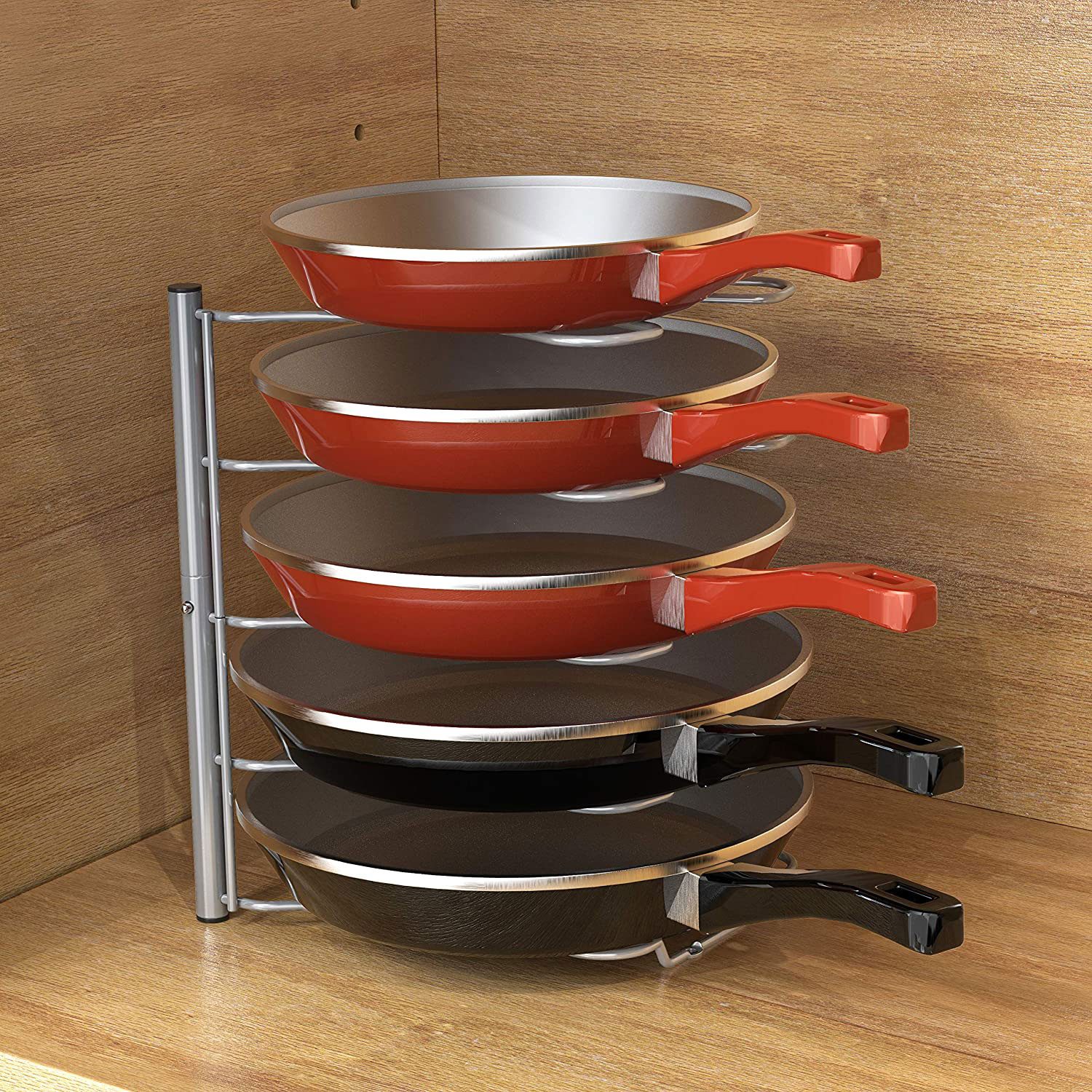 Decobros Kitchen Counter And Cabinet Pan Organizer Shelf Rack