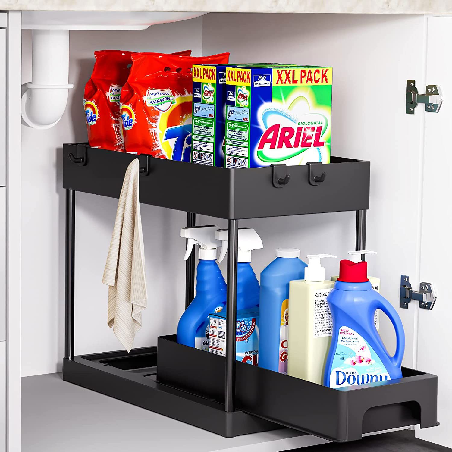 Goddsevoes Storage Pull 2 Tier Under Sink Drawer