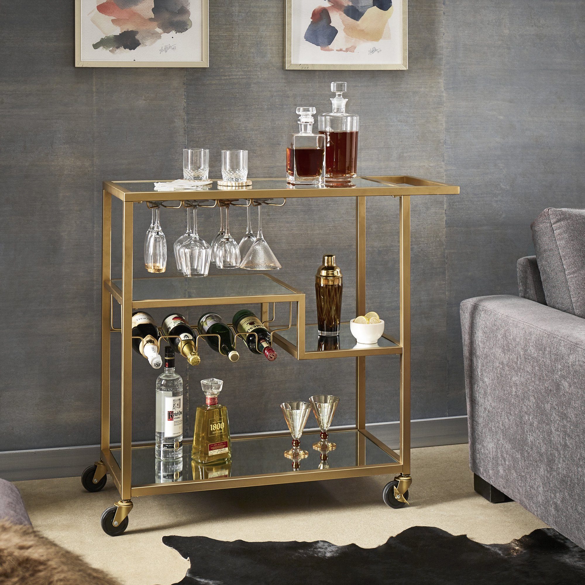 Metal Bar With Mirror Glass Top Ecomm Via Walmart