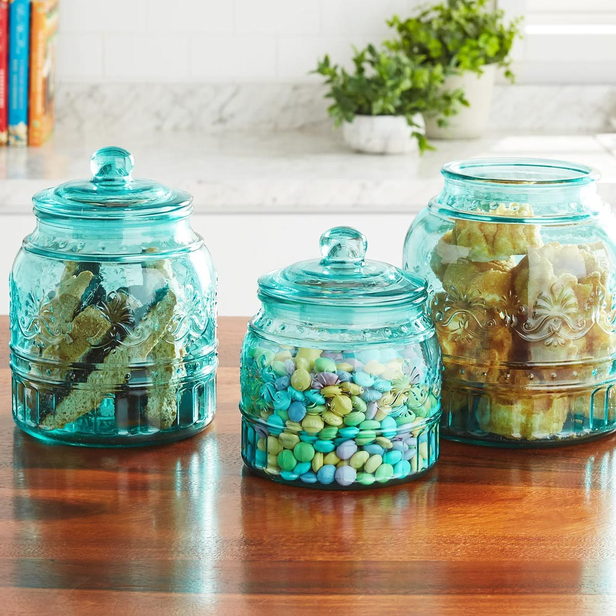 The Pioneer Woman Cassie Glass Canister 3 Pc Set