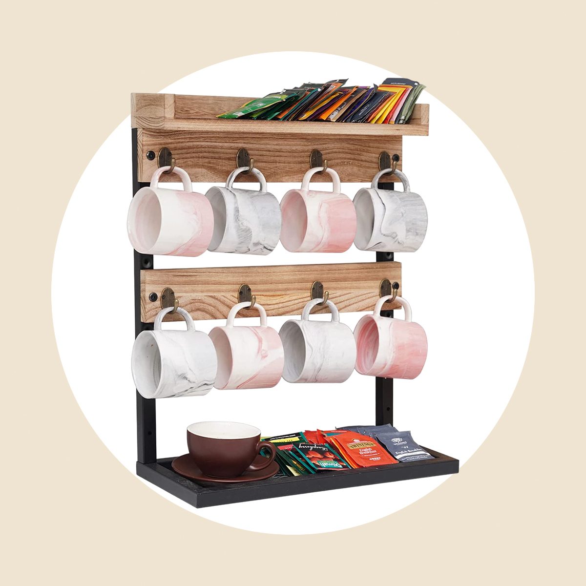 Rustic Countertop Coffee1 Mug Rack