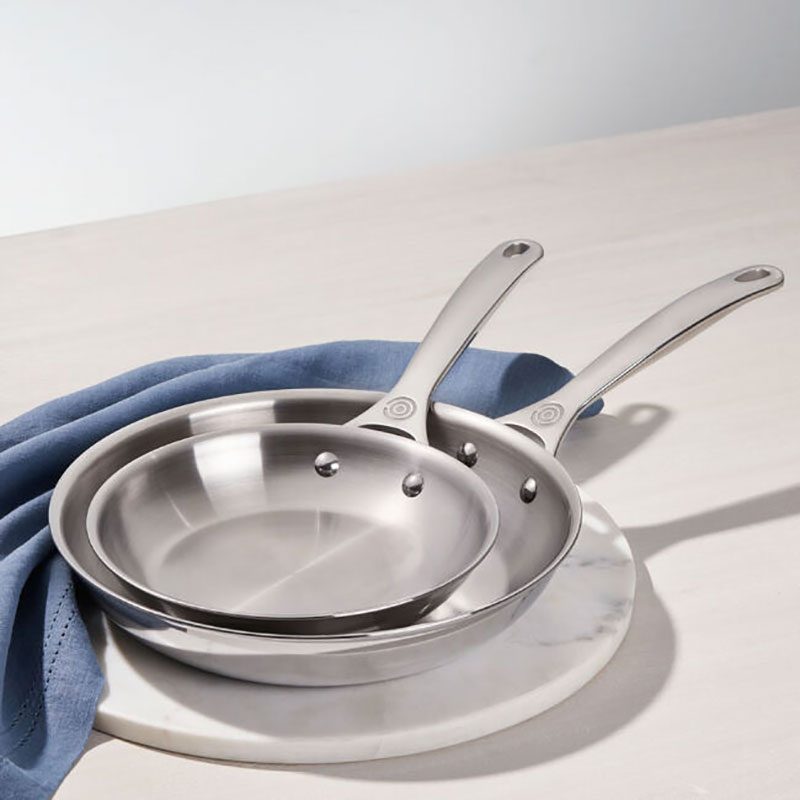 Signature Stainless Steel Fry Pan Set Ecomm Via Lecreuset