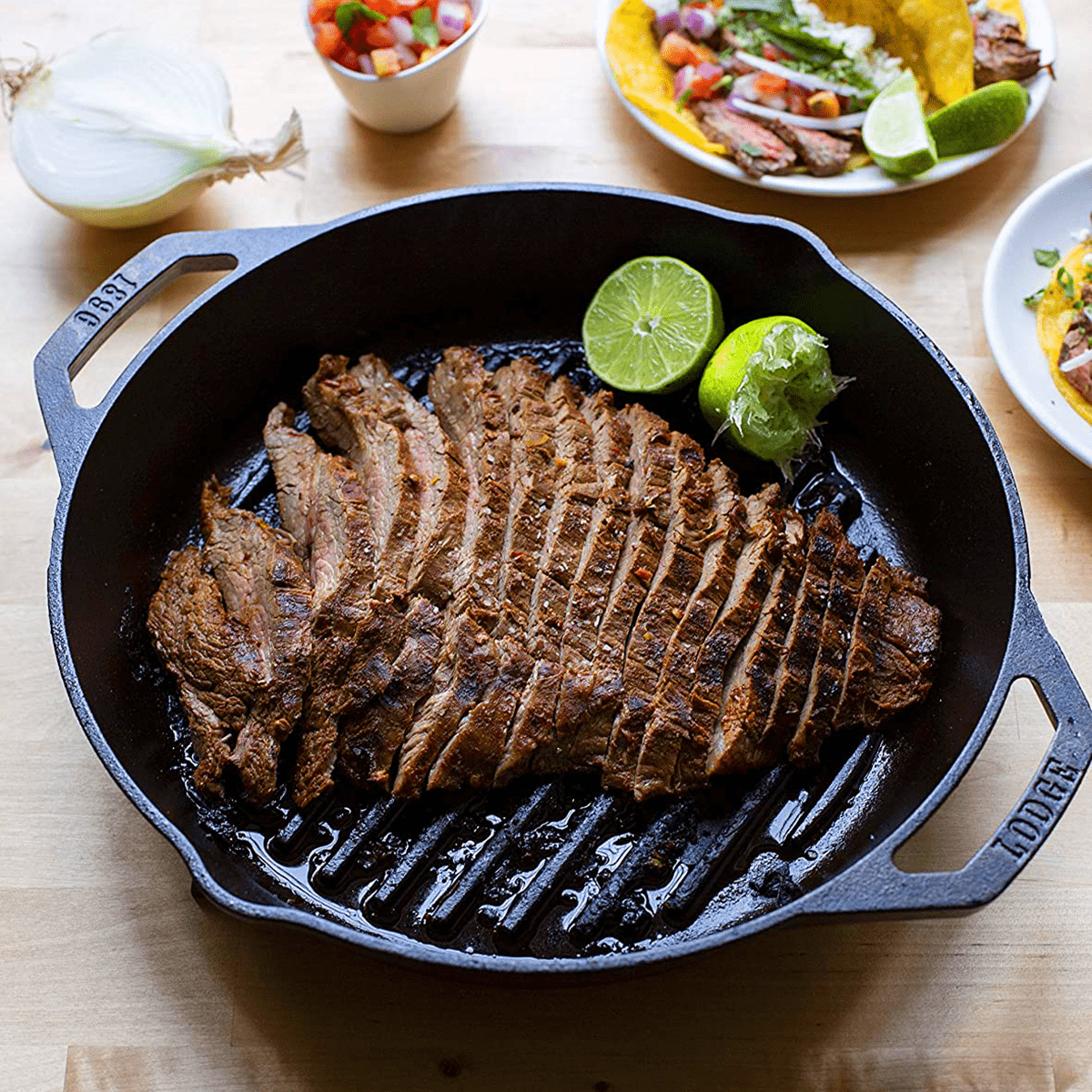 Lodge Ribbed Cast Iron Skillet