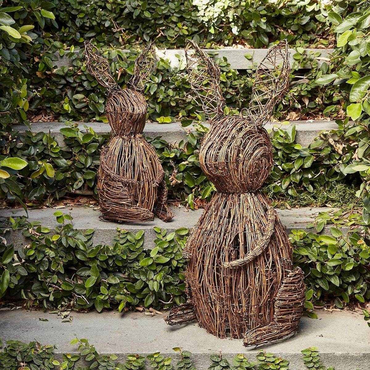 Rattan Bunny Twinkle Light 