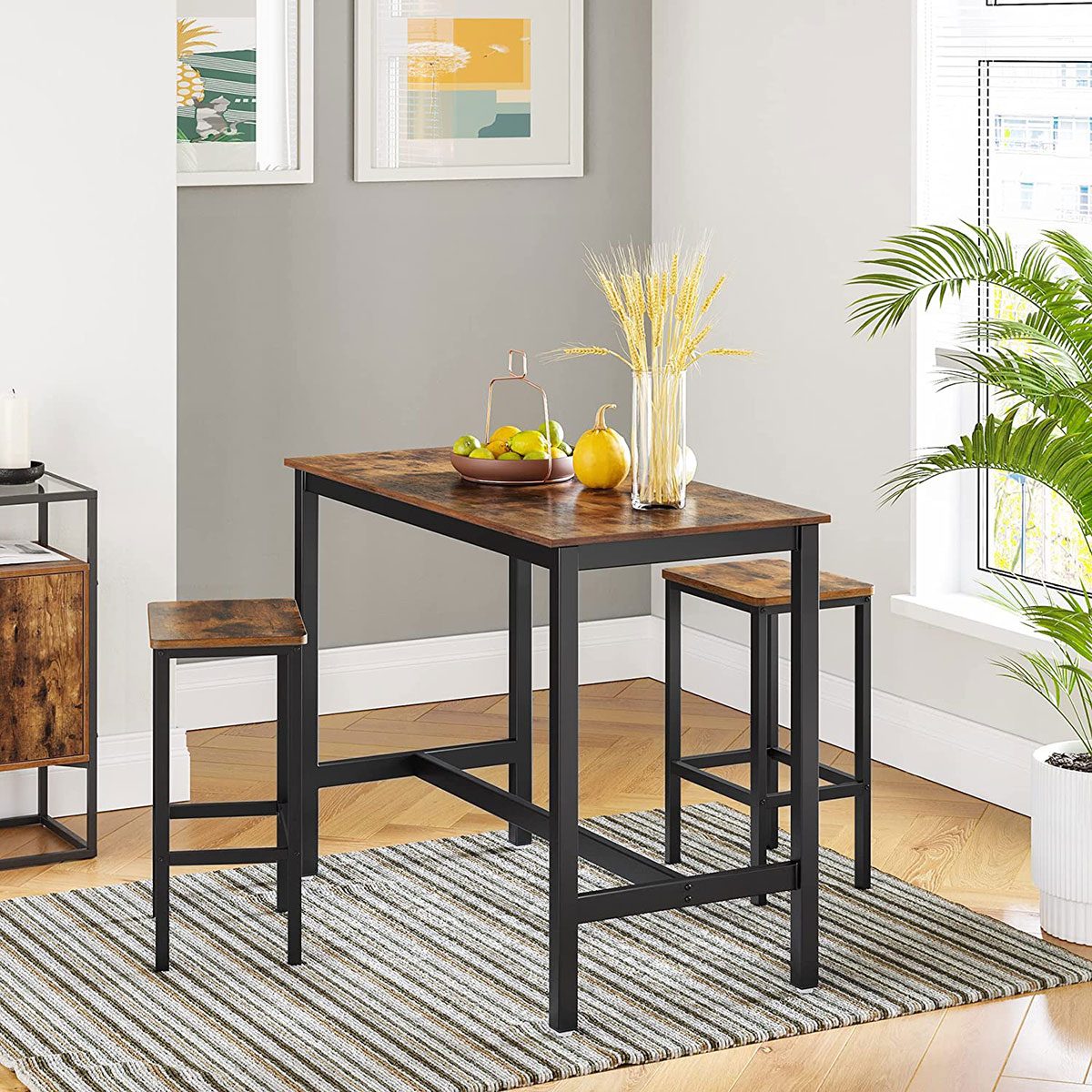 Rustic Bar Stools And Table Set