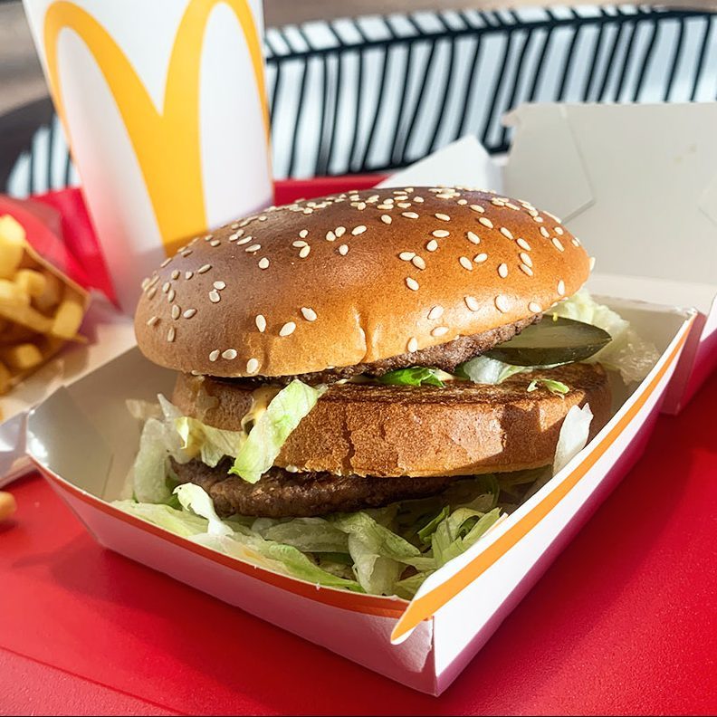 A tray with Big Mac, french fries and Coca-Cola is seen on a table in this illustration photo taken in McDonald's restaurant in Krakow, Poland