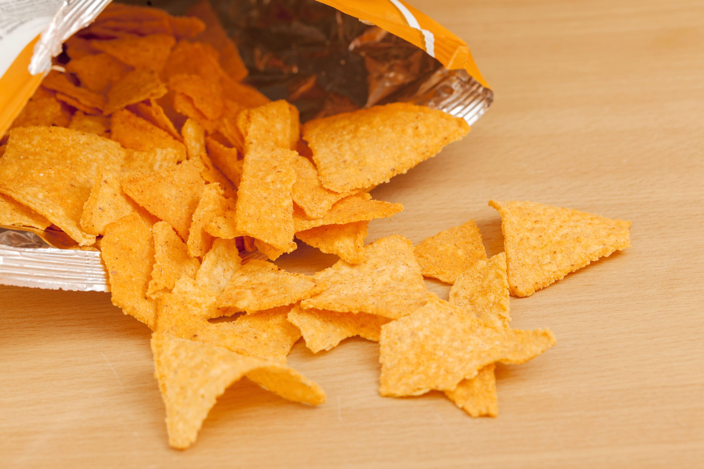 doritos on wooden table