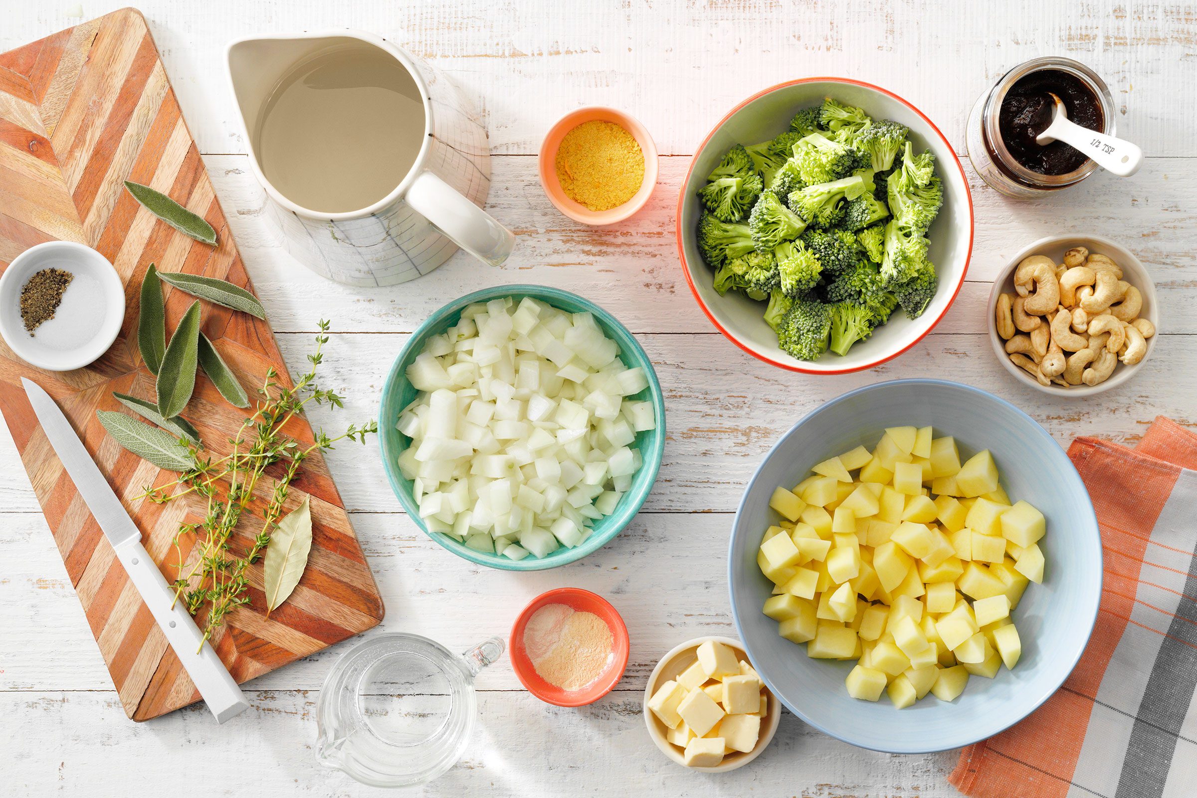 Vegan Broccoli Cheddar Soup ingredients
