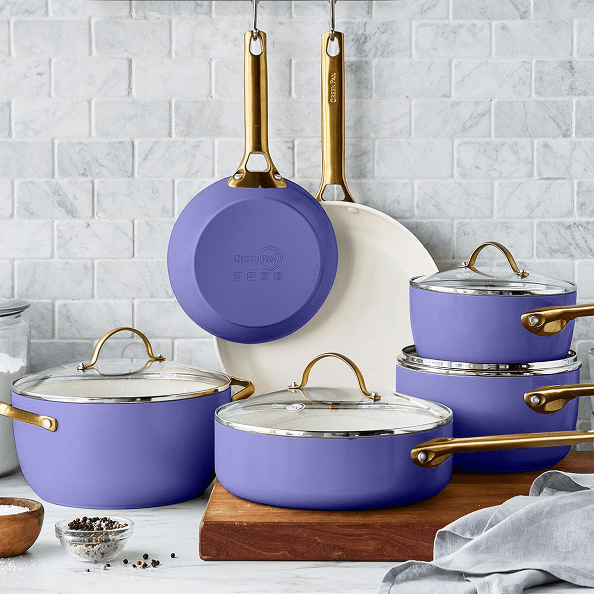 Greenpan Reserve Cookware Set Periwinkle