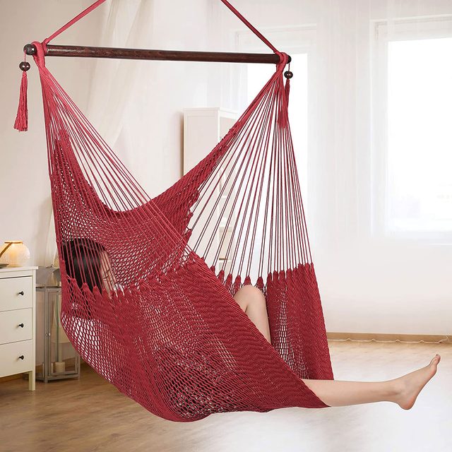 Bathonly Large Hammock Chair With Spreader Bar