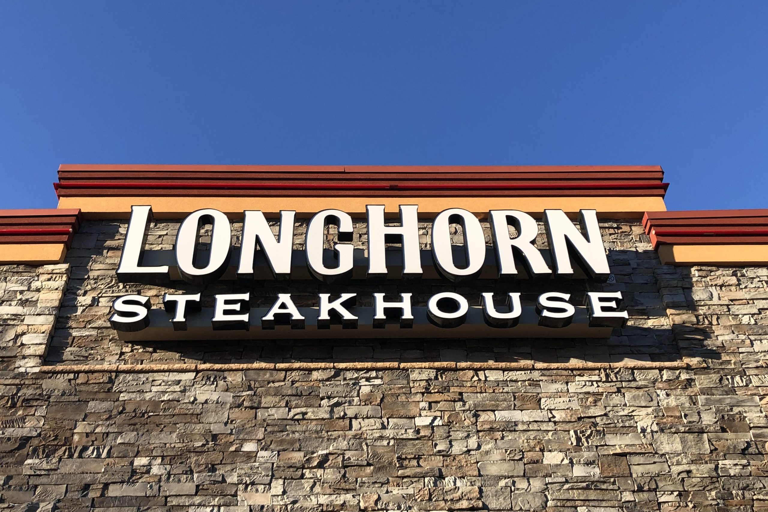 Longhorn Steakhouse exterior sign, Rego Park Mall, Queens, NY