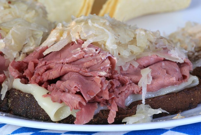 Making Reuben Sandwich