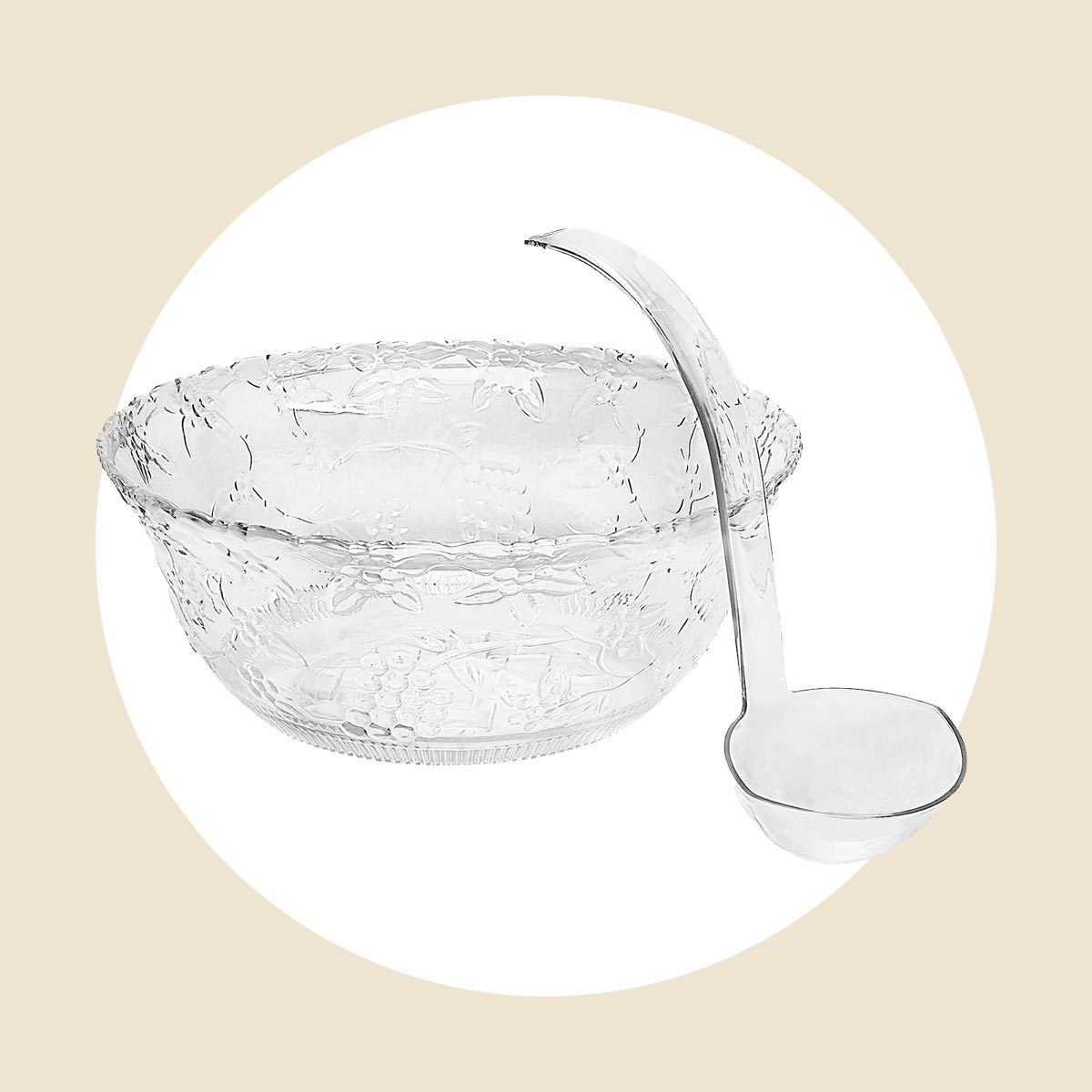 Plastic Punch Bowl With Ladle