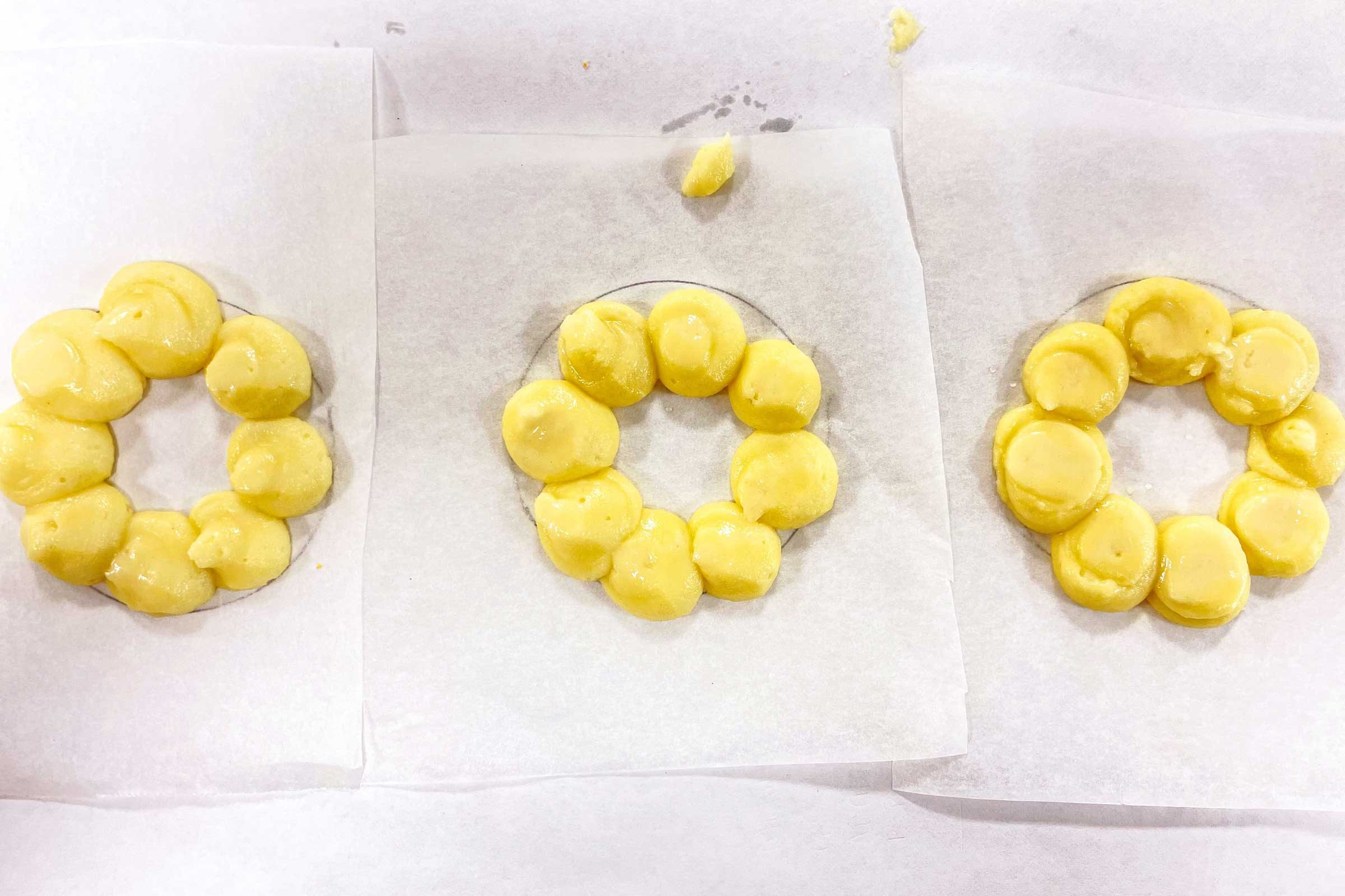 pipped rings in parchment paper