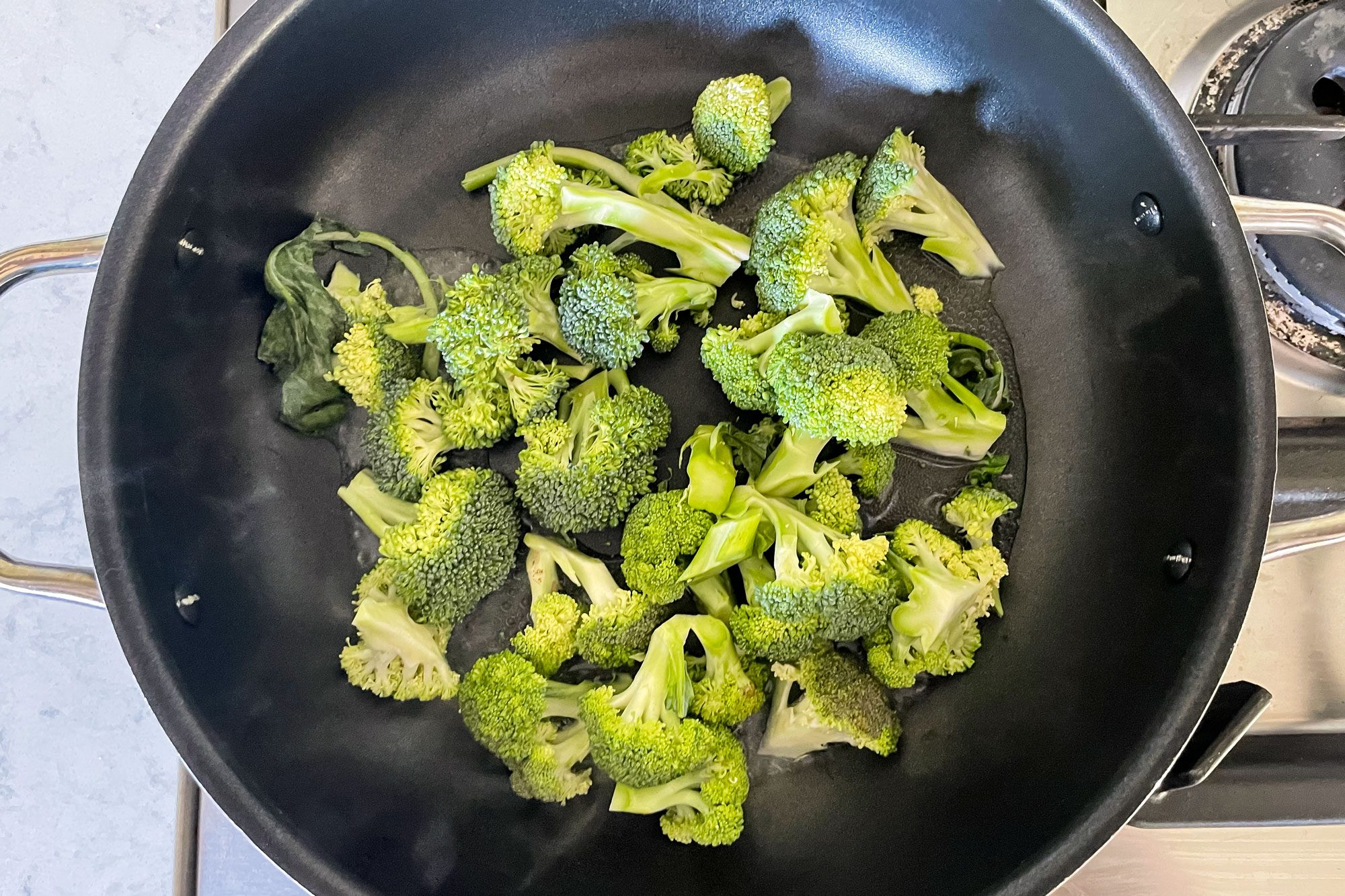 Frying Broccoli in Pan