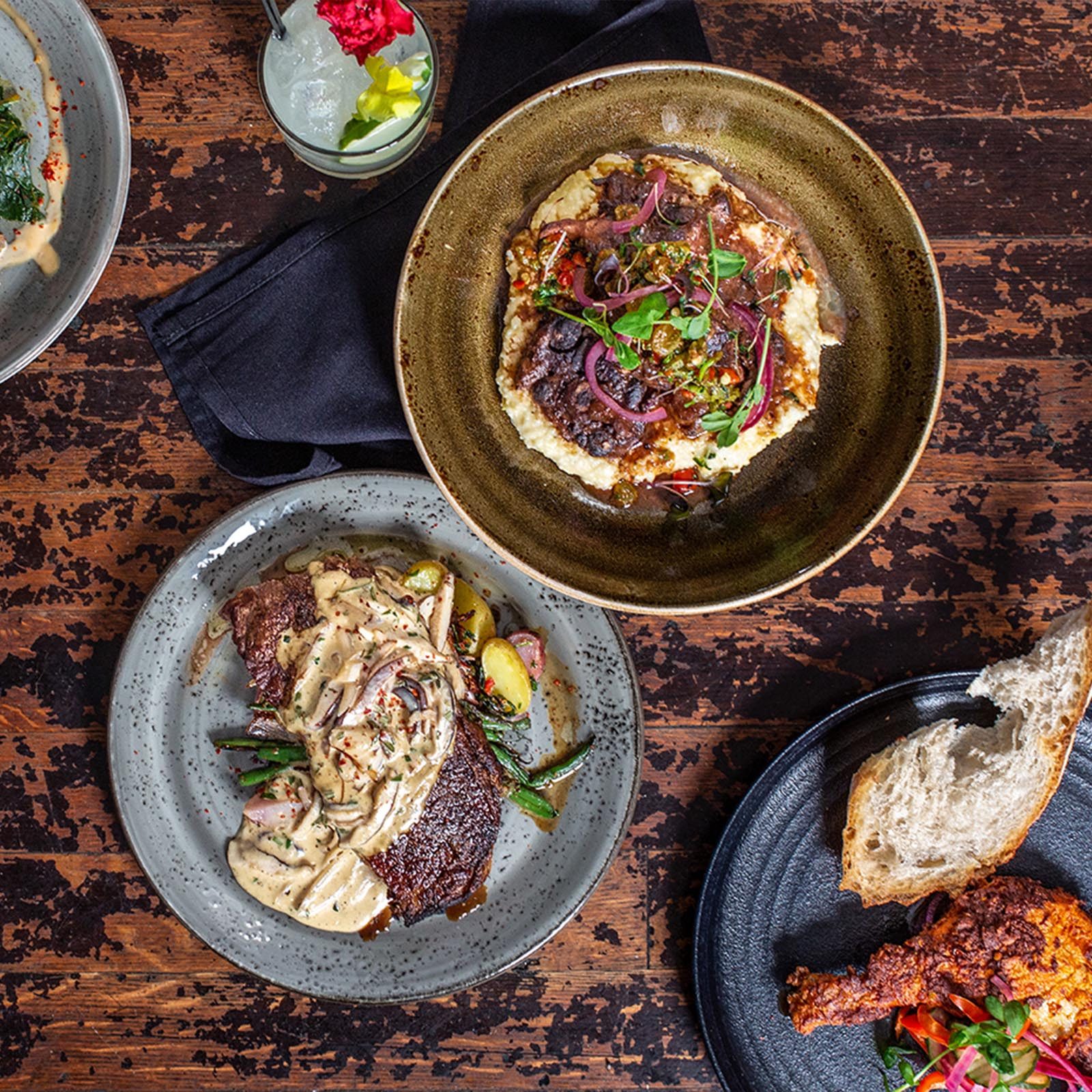 A spread of soul food from Lucille's