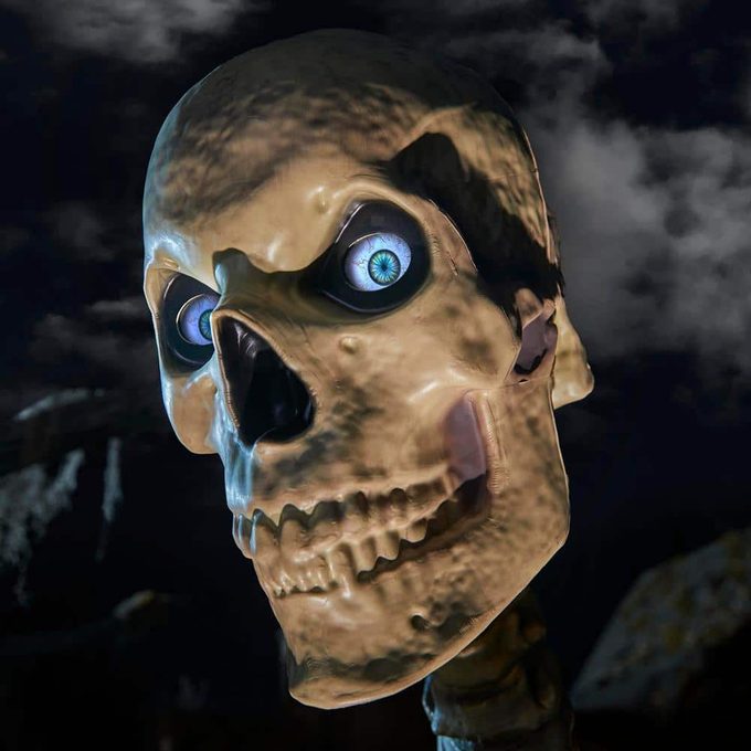 Home Accents Holiday Halloween Yard Decorations 13 Foot Tall Skeleton Yard Decoration Courtesy The Home Depot