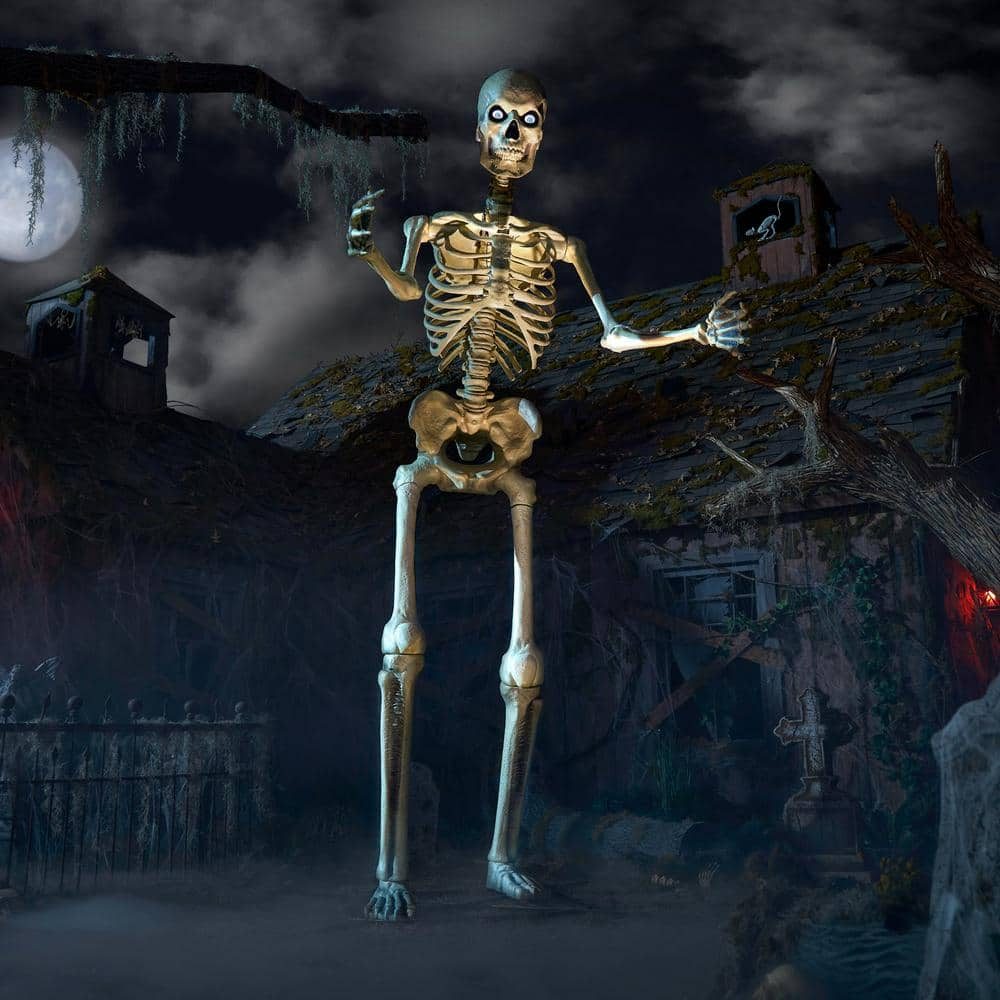 Home Accents Holiday Halloween Yard Decorations Home Depot 13 Foot Tall Skeleton Courtesy The Home Depot