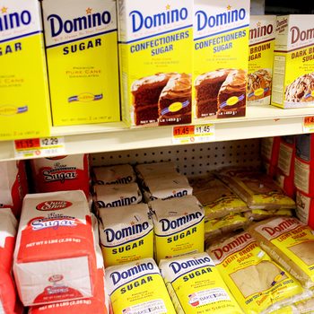 sugar on a grocery store shelf