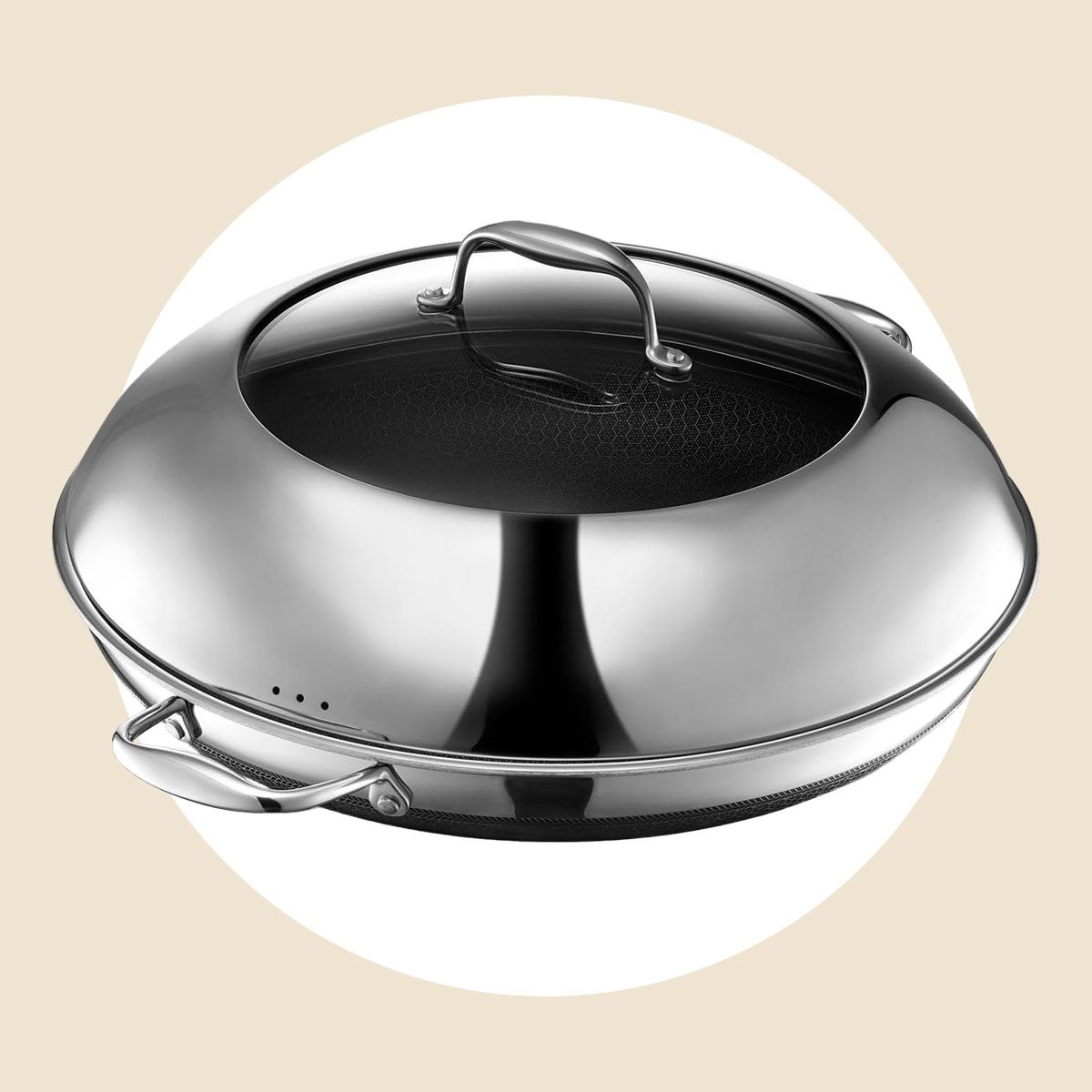 Hexclad Hybrid Nonstick 14 Inch Frying Pan With Tempered Glass Lid