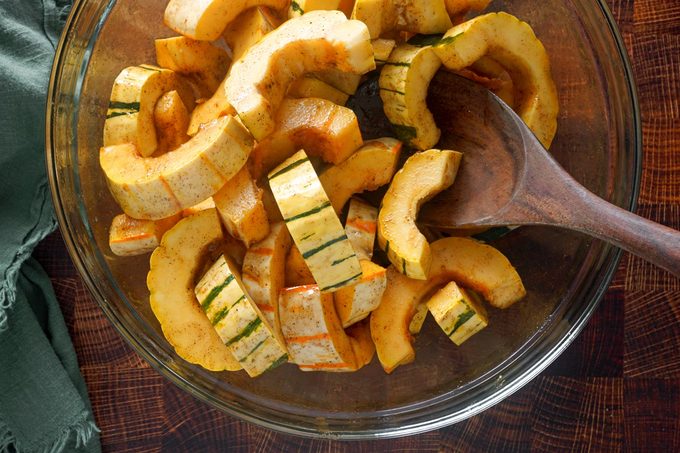 Mix Squash And Sauce For Roasted Delicata Squash Lauren Habermehl For Toh