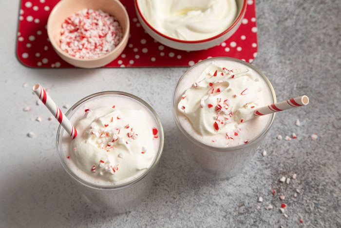 Peppermint Milkshake in glasses
