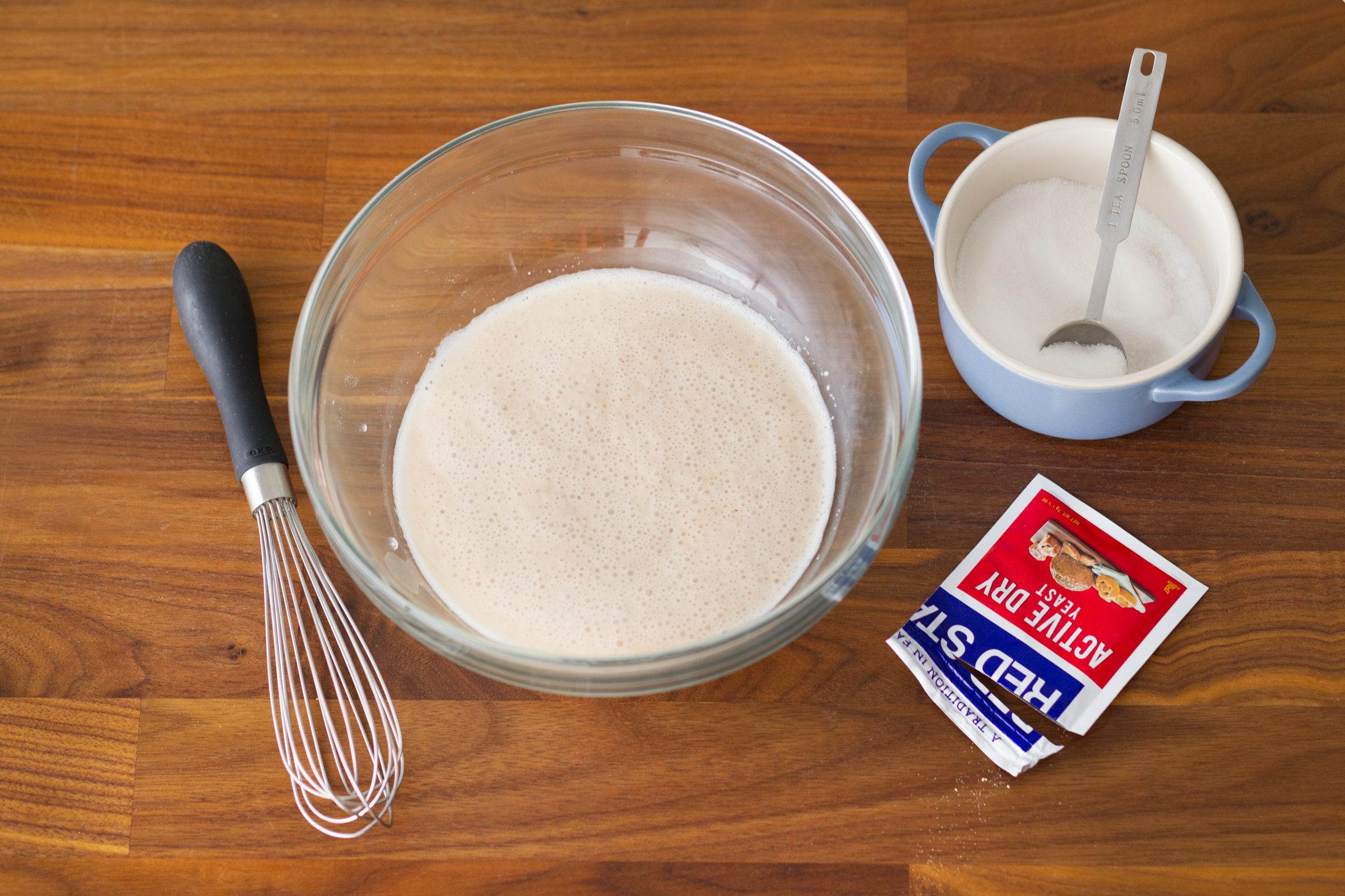 yeast in water bowl