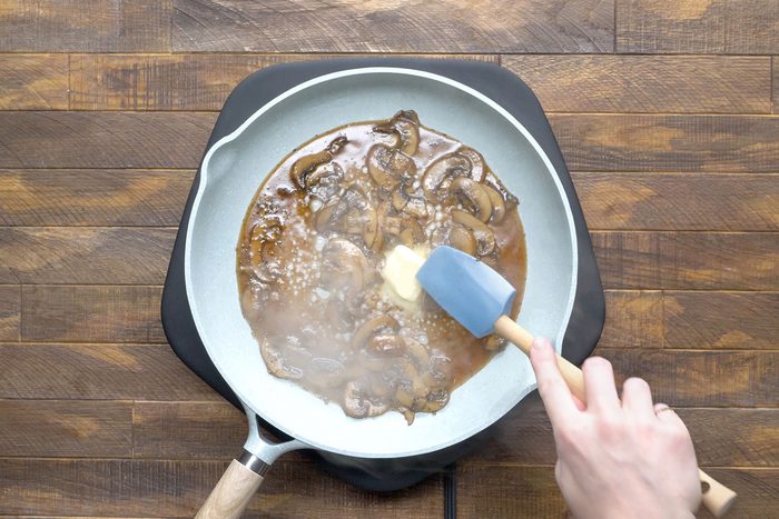 Adding Butter in mushrooms