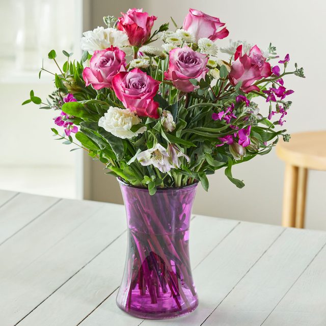 1-800 Flowers in Pink Glass Vase , The Best Flower Delivery In 2024