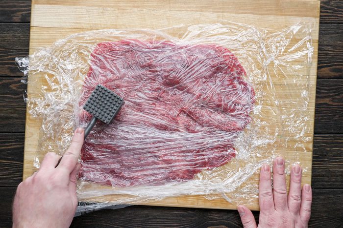 Flatten the flank steak