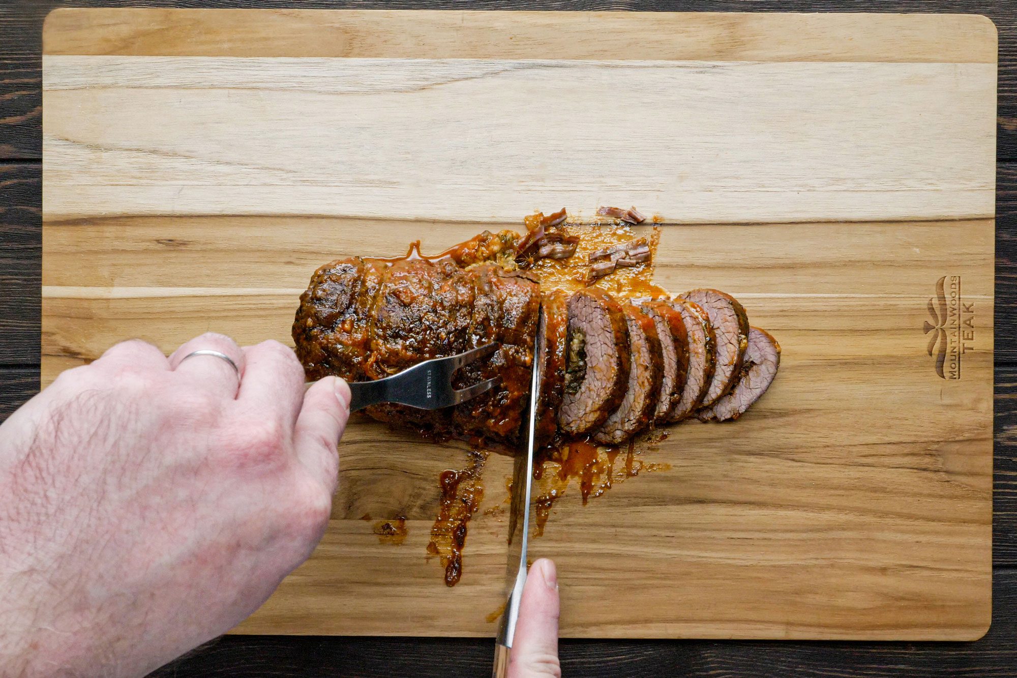 Cut the Braciole into thin slices
