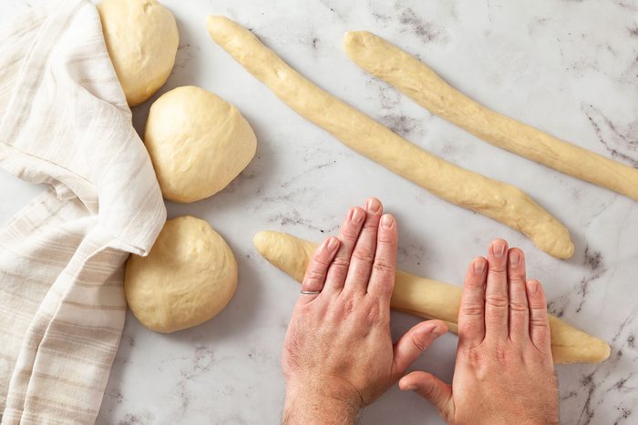 Rolling the dough into rope