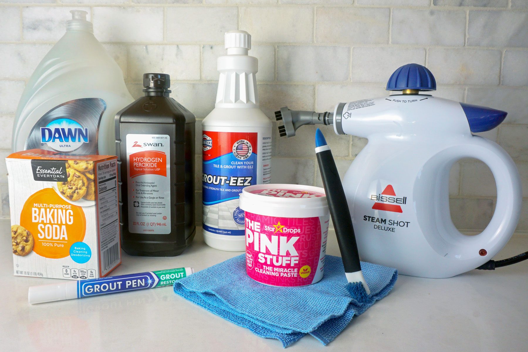 Product placed on a with surface To Clean Grout
